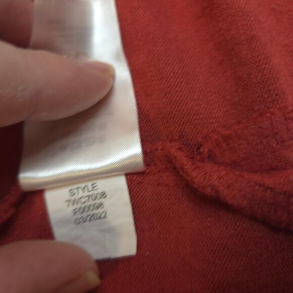 Lucky Brand Womens Large Red Crew Neck Stretch Pullover Long Sleeve Sweater - Picture 5 of 8